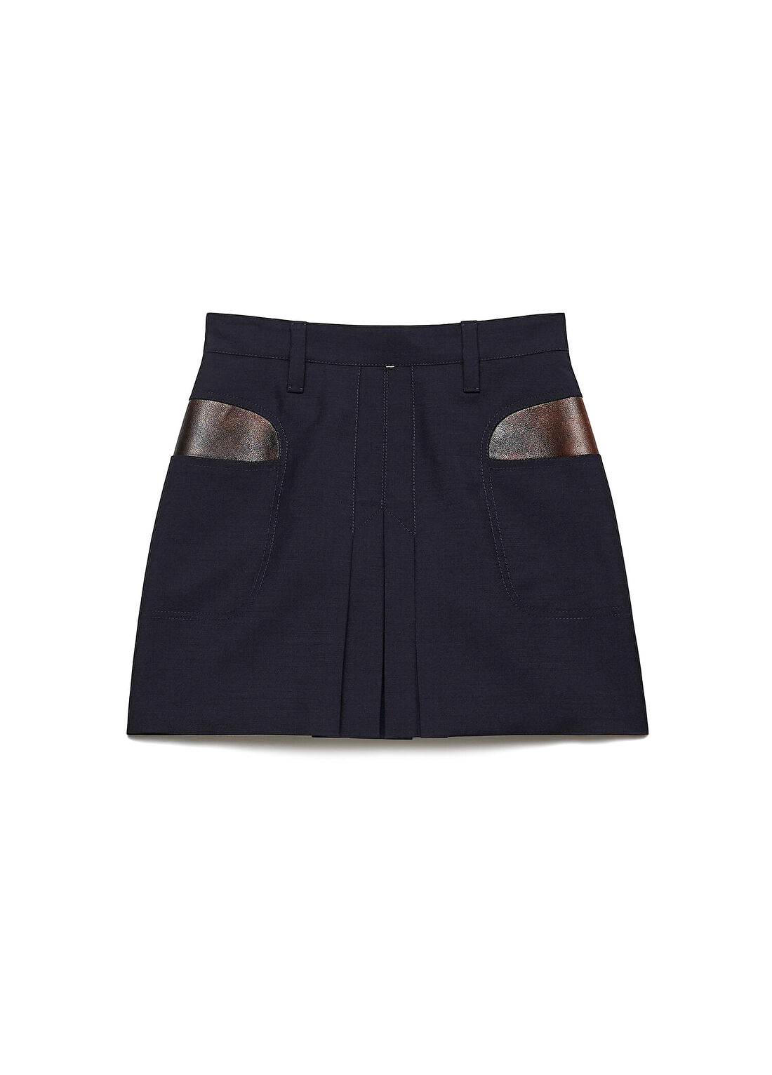 Prada Kid Mohair Mavi Kadın Mini Etek