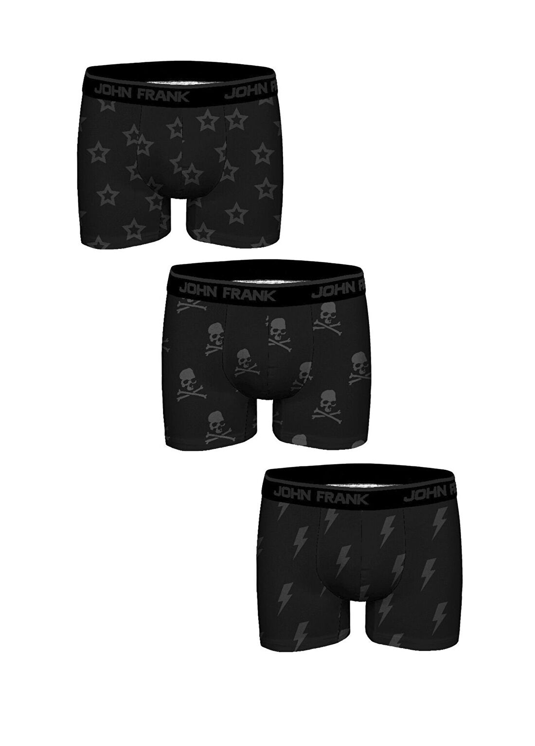 John Frank Çok Renkli 3lü Boxer Seti görsel 2