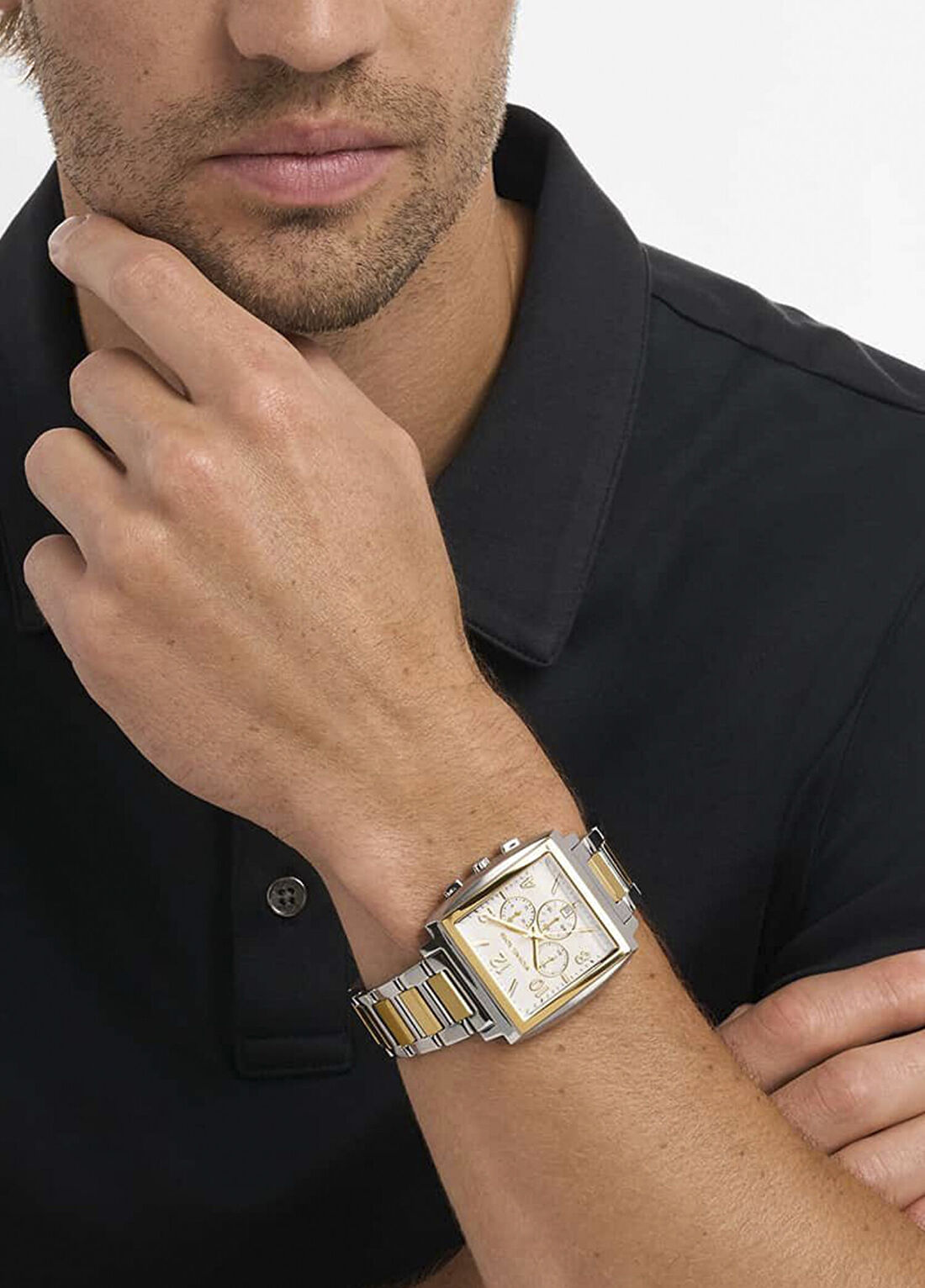 Michael Kors MK9240 Altın Rengi Metalik Gri Çelik Erkek Kol Saati görsel 4