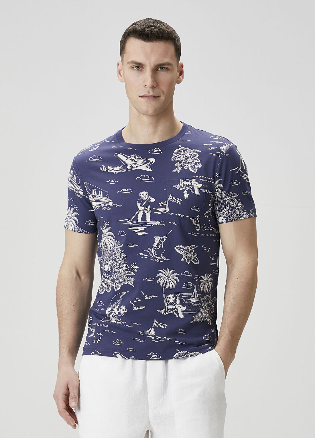 Polo Ralph Lauren Lacivert Logo Desenli T-shirt