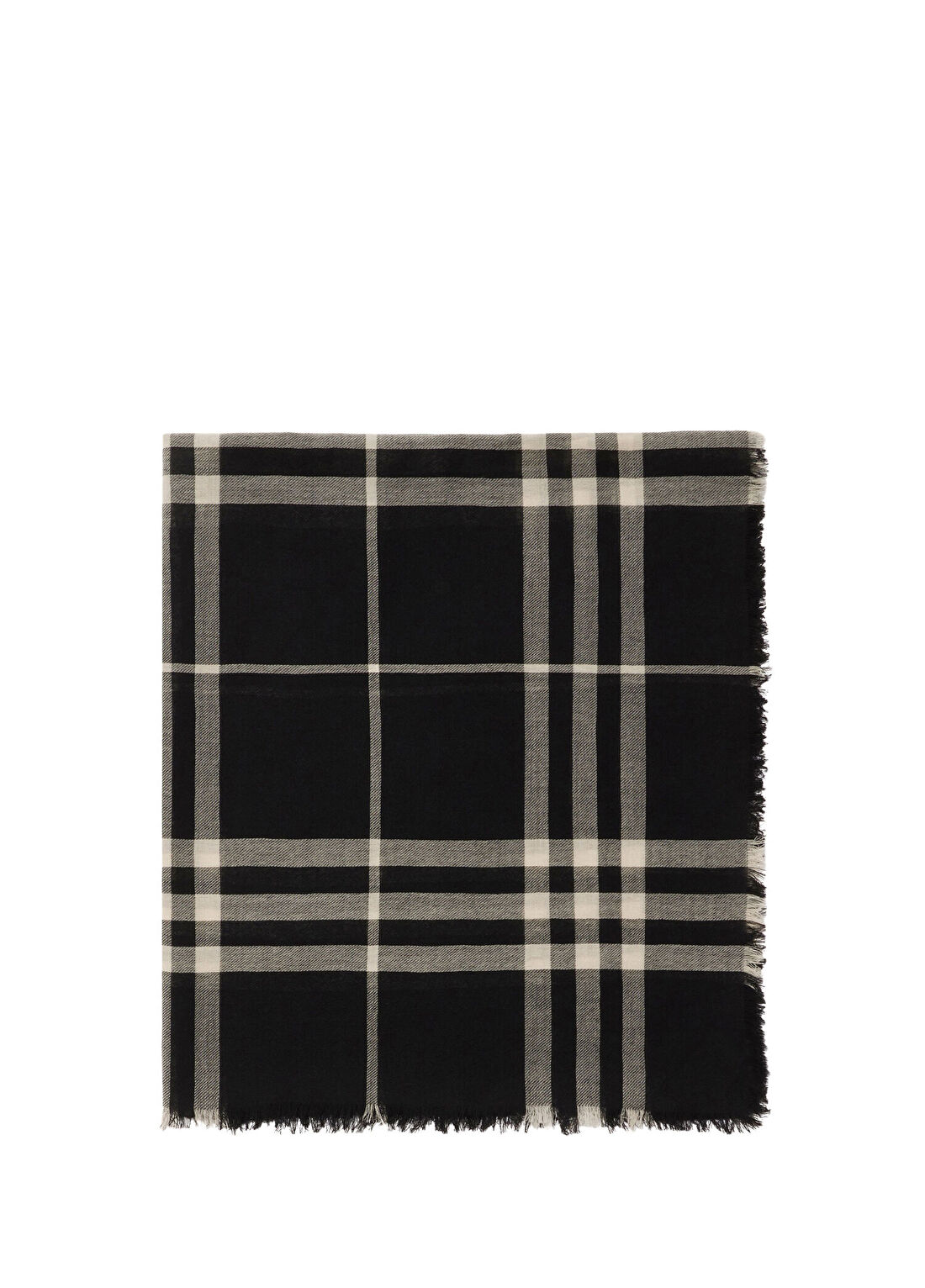 Burberry Check Siyah Yün Kadın Atkı
