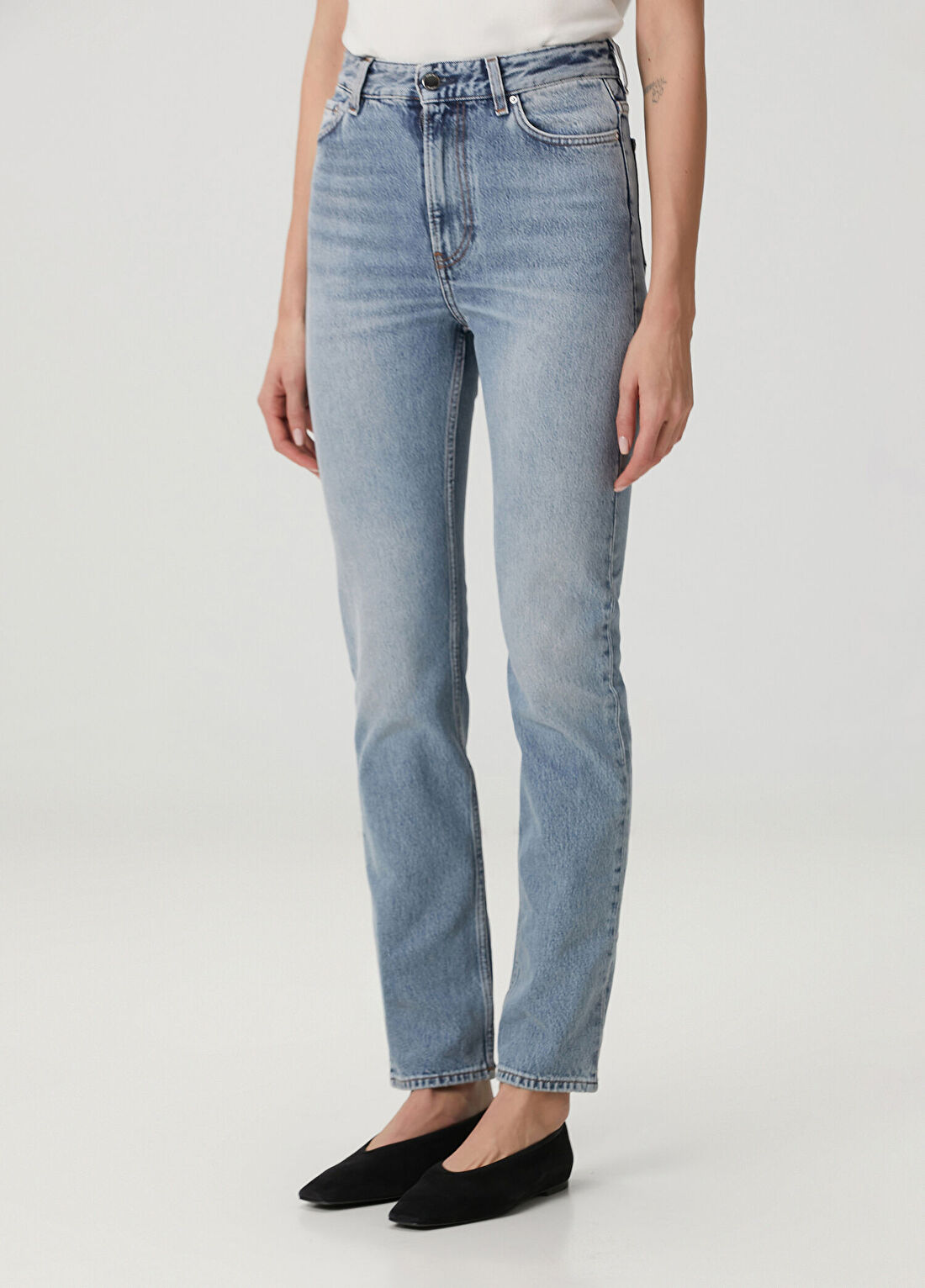 Toteme Mavi Slim Fit Jean Pantolon görsel 3