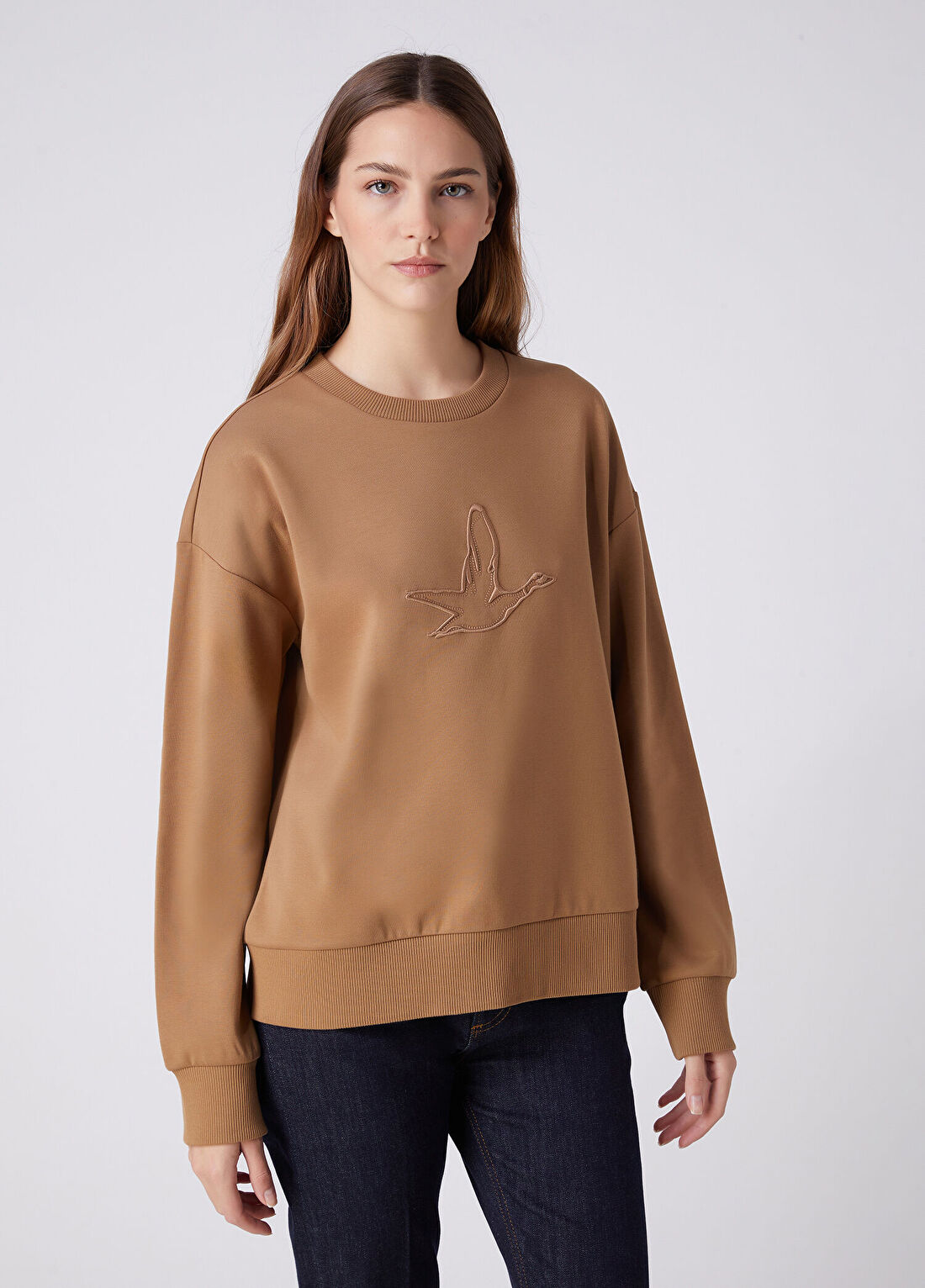 Beymen Club Camel Logo Nakışlı Sweatshirt görsel 4
