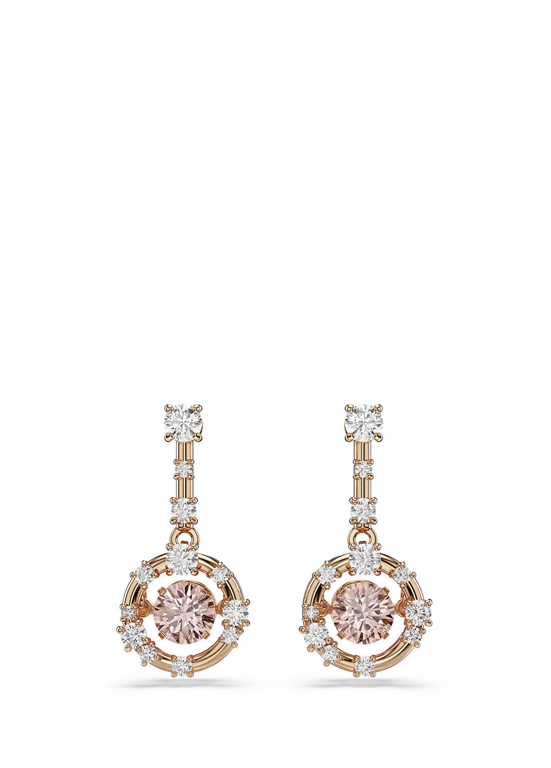 Swarovski Constella Pembe Altın Rengi Kaplama Kadın Küpe