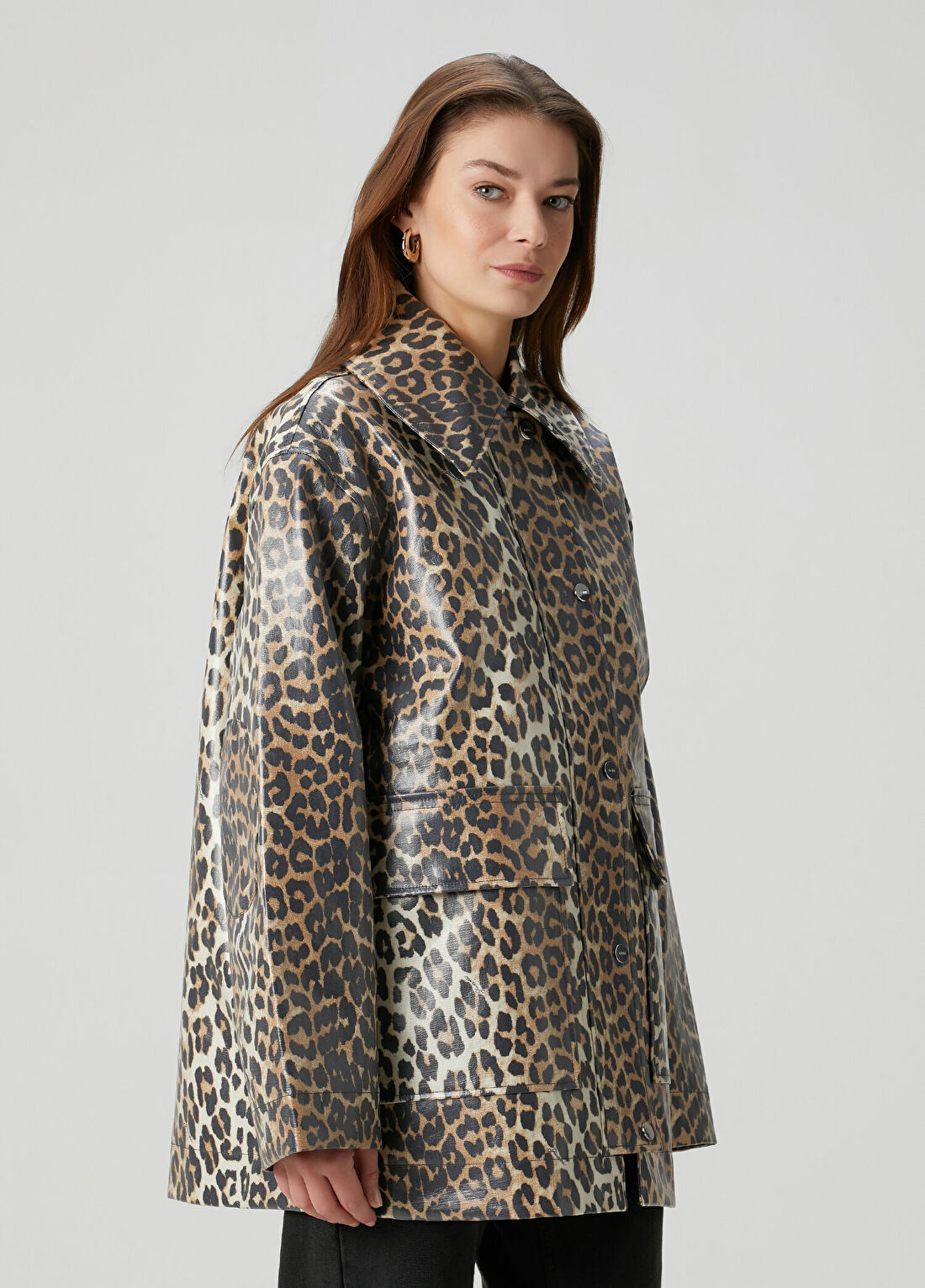 Ganni Leopar Desenli Ceket görsel 3