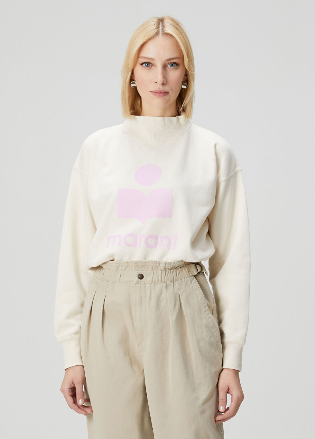 Marant Etoile Moby Ekru Logolu Sweatshirt