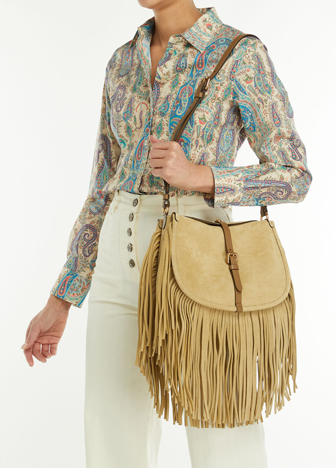 Etro Camel Kadın Süet Çanta görsel 2