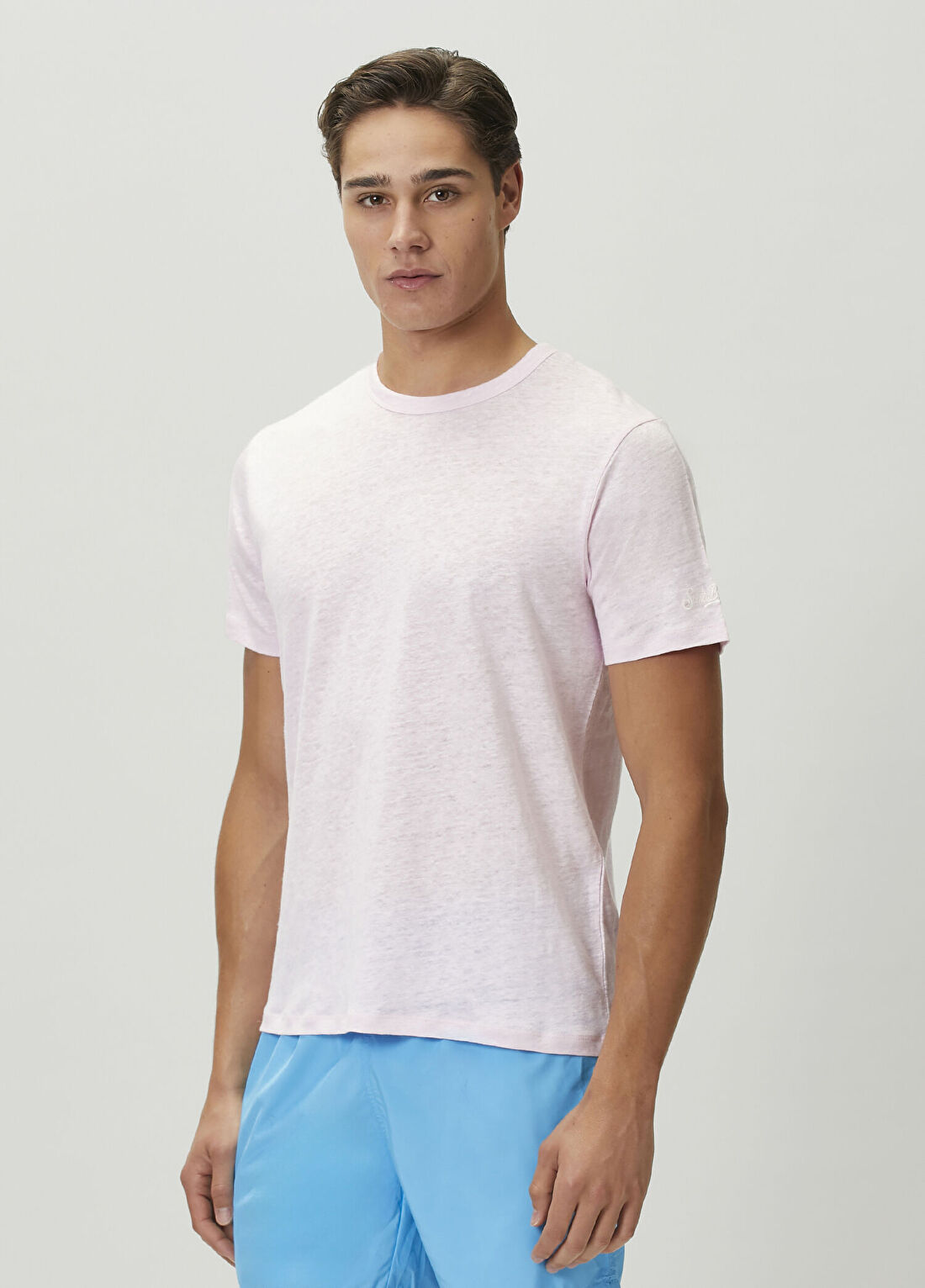 MC2 (Saint Barth) Ecstasea Pembe Keten T-shirt görsel 3