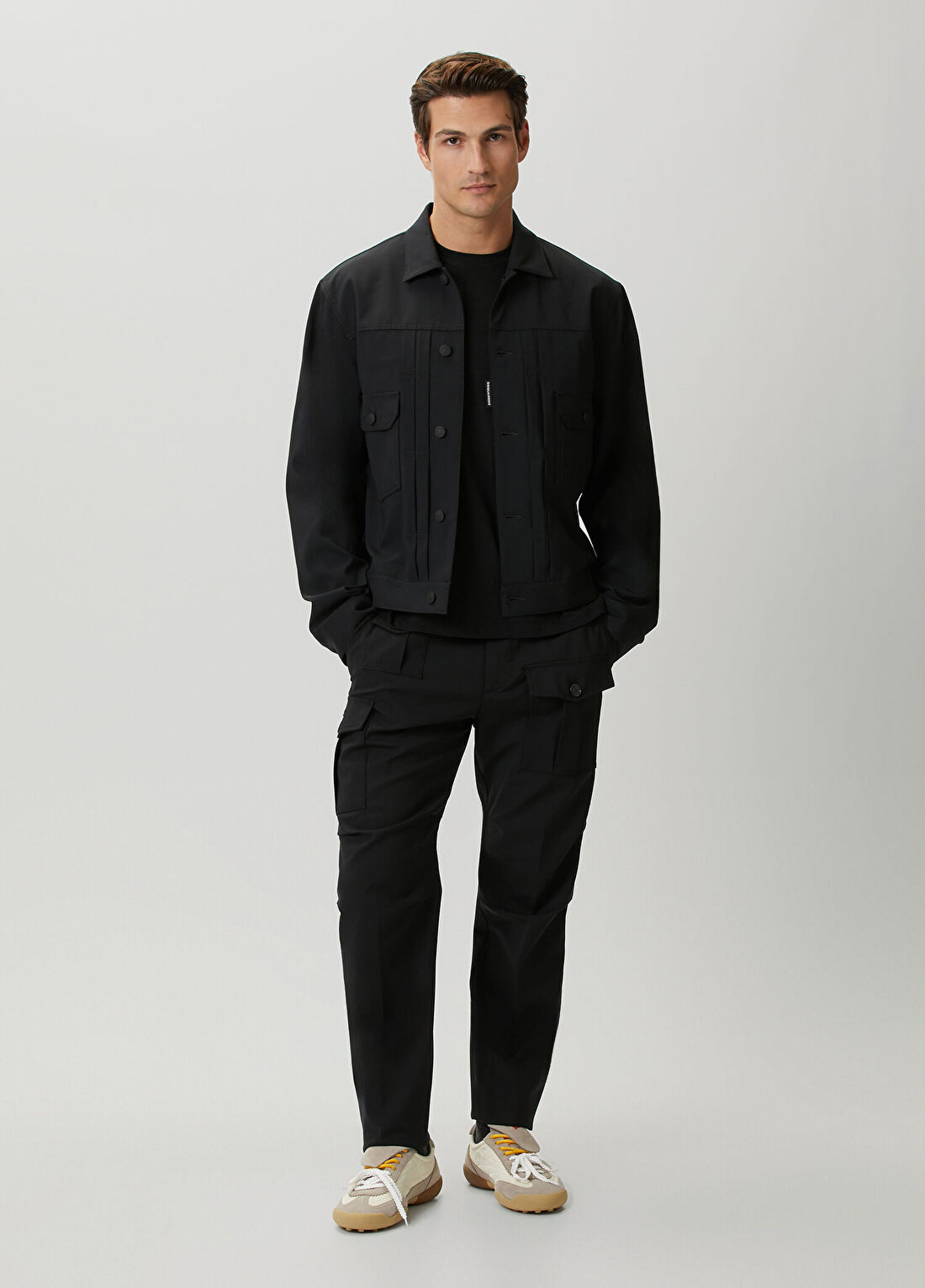 Dsquared2 Worsted Siyah Yün Kargo Pantolon