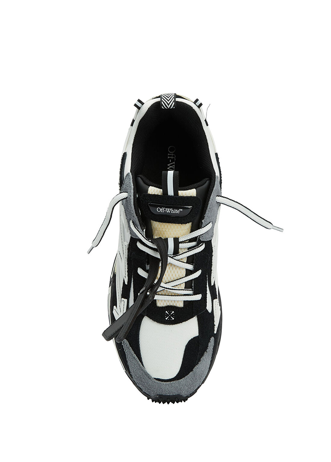 Off-White Be Right Siyah Beyaz Erkek Deri Sneaker görsel 4