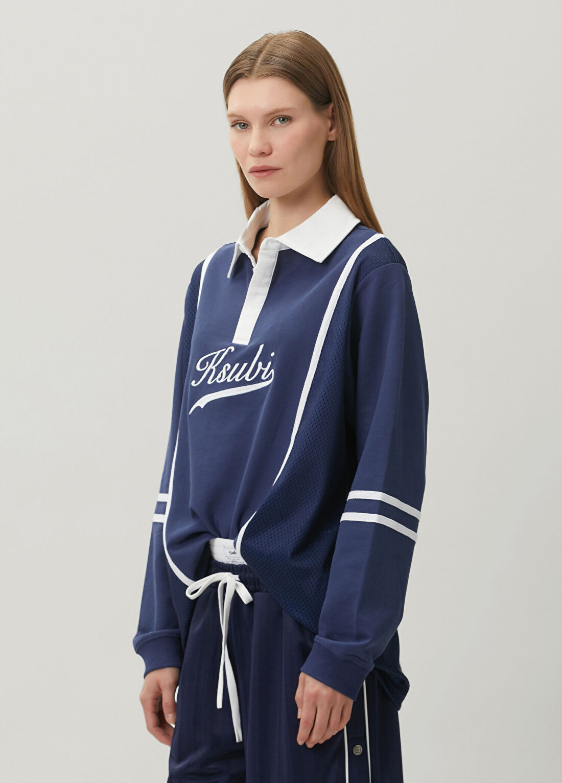 KSUBI Playoff Lacivert Jersey Polo Sweatshirt