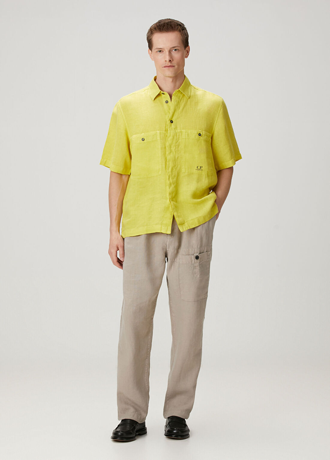 C.P. Company Bej Pilili Keten Pantolon