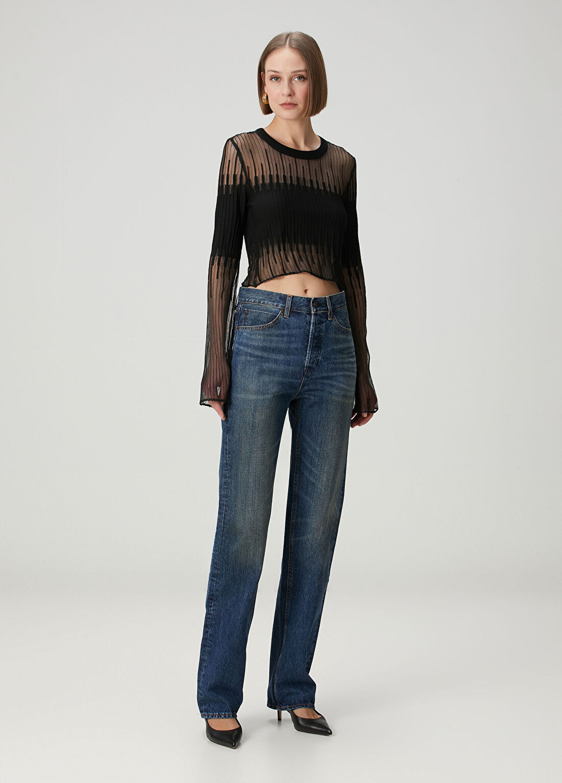 Frame Denim The Stack Lacivert Jean Pantolon