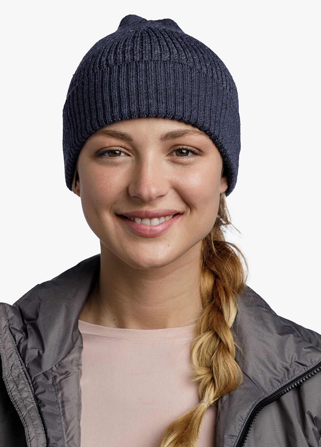 Buff Merino Active Solid Night Blue Unisex Bere görsel 2