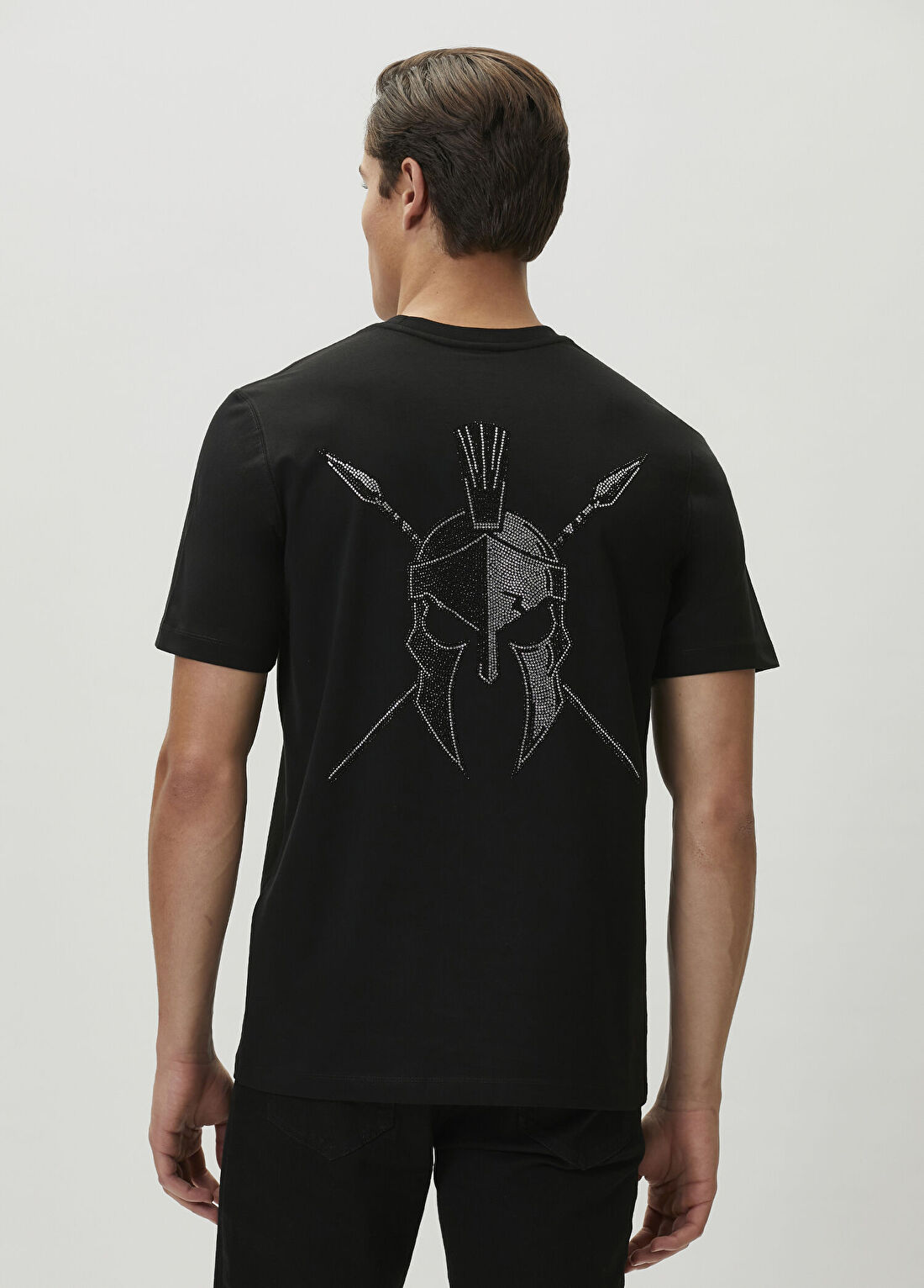 Bernotti Siyah Taş Baskılı Logo Detaylı T-shirt