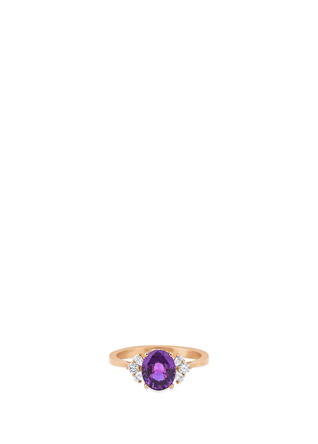 Mov Diamond Yuse Mor Safir ve Pırlantalı 14 Ayar Altın Kadın Yüzük