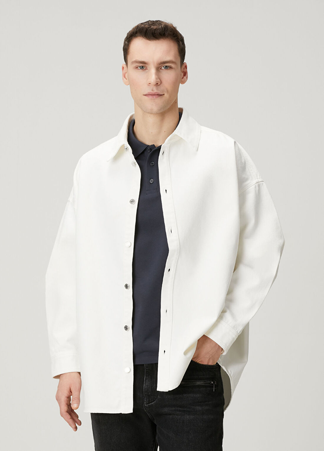 Balmain Beyaz Denim Gömlek