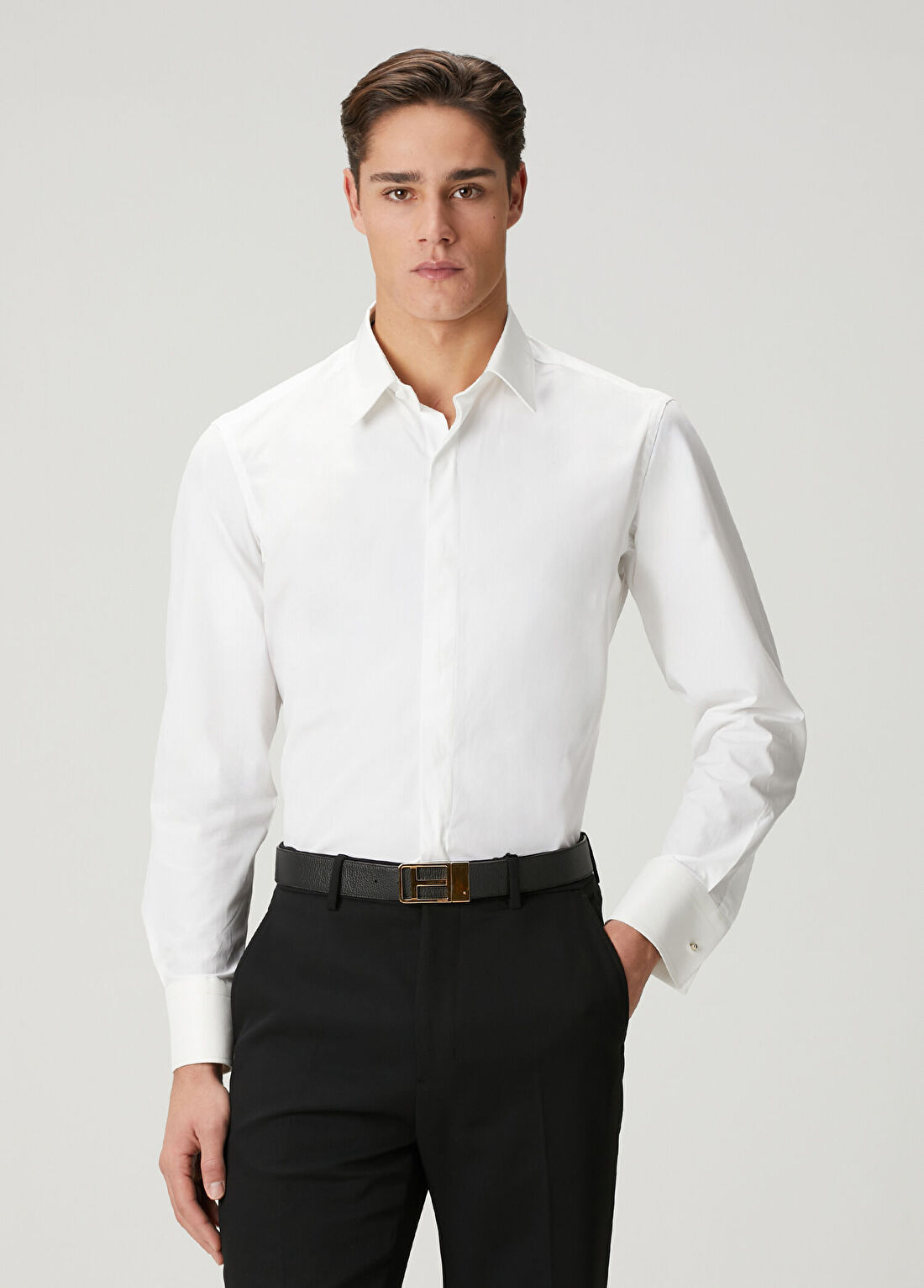 Tom Ford Classic Fit Beyaz Poplin Smokin Gömleği