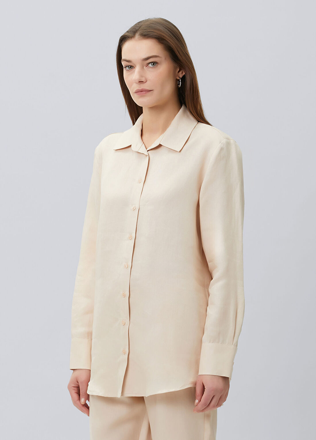 Beymen Collection Taş Keten Gömlek görsel 4