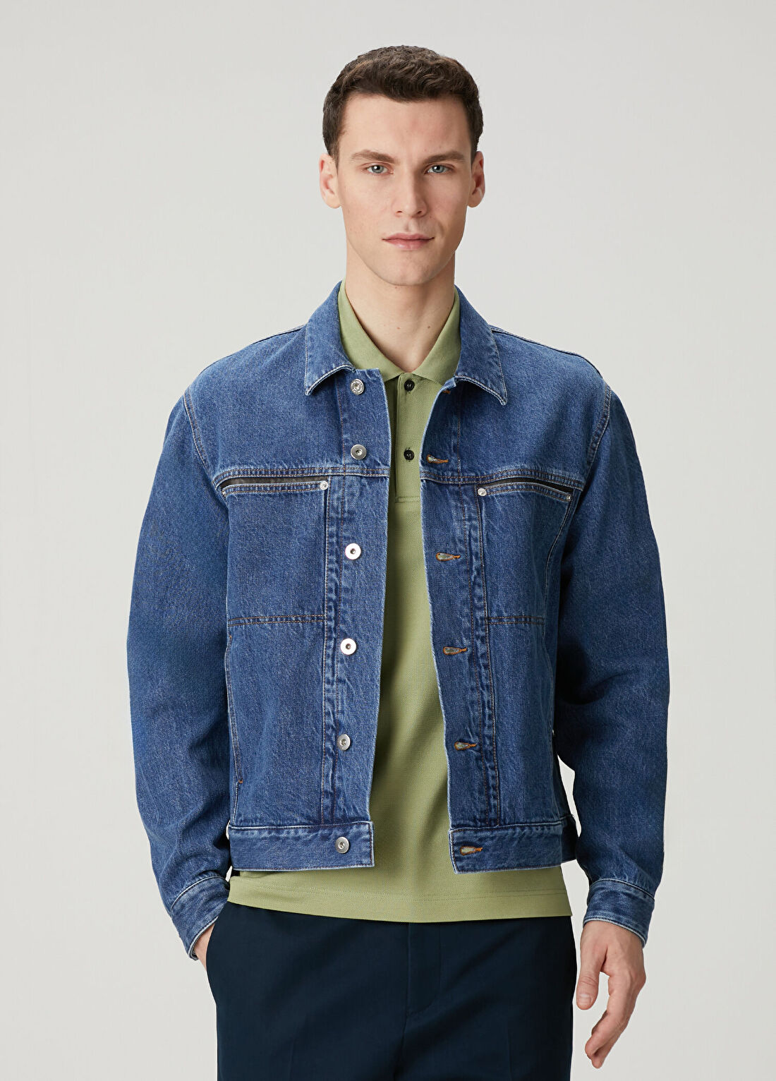 Ferragamo Mavi Denim Ceket