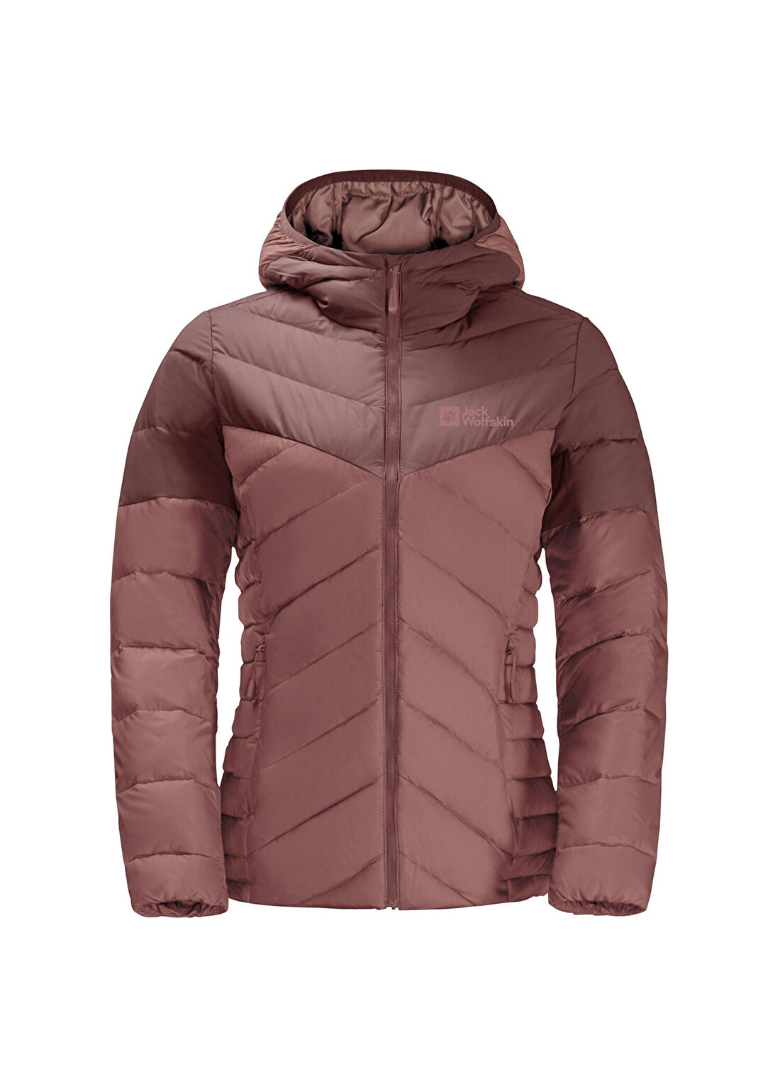 Jack Wolfskin Tundra Down Hoody W Pudra Kapüşonlu Kadın Spor Mont