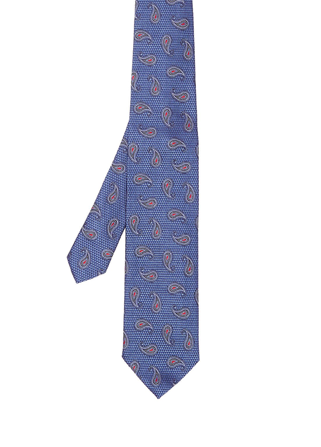 Beymen Collection Lacivert Şal Desenli İpek Kravat