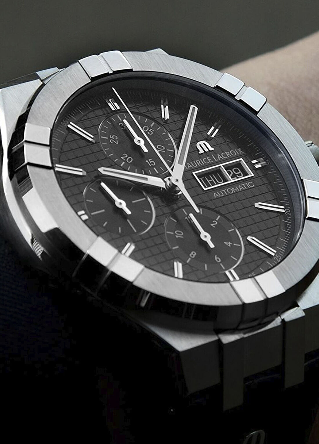 Maurice Lacroix ML-AI6038SS001330-1 Siyah Erkek Kol Saati görsel 3