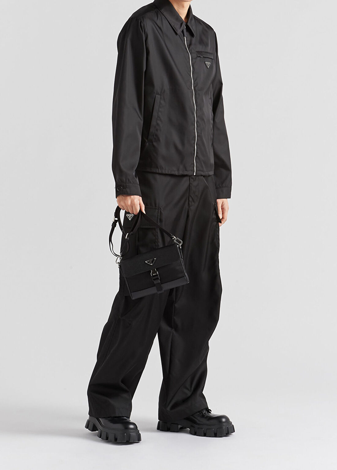 Prada Siyah Re-Nylon Erkek Mont görsel 2