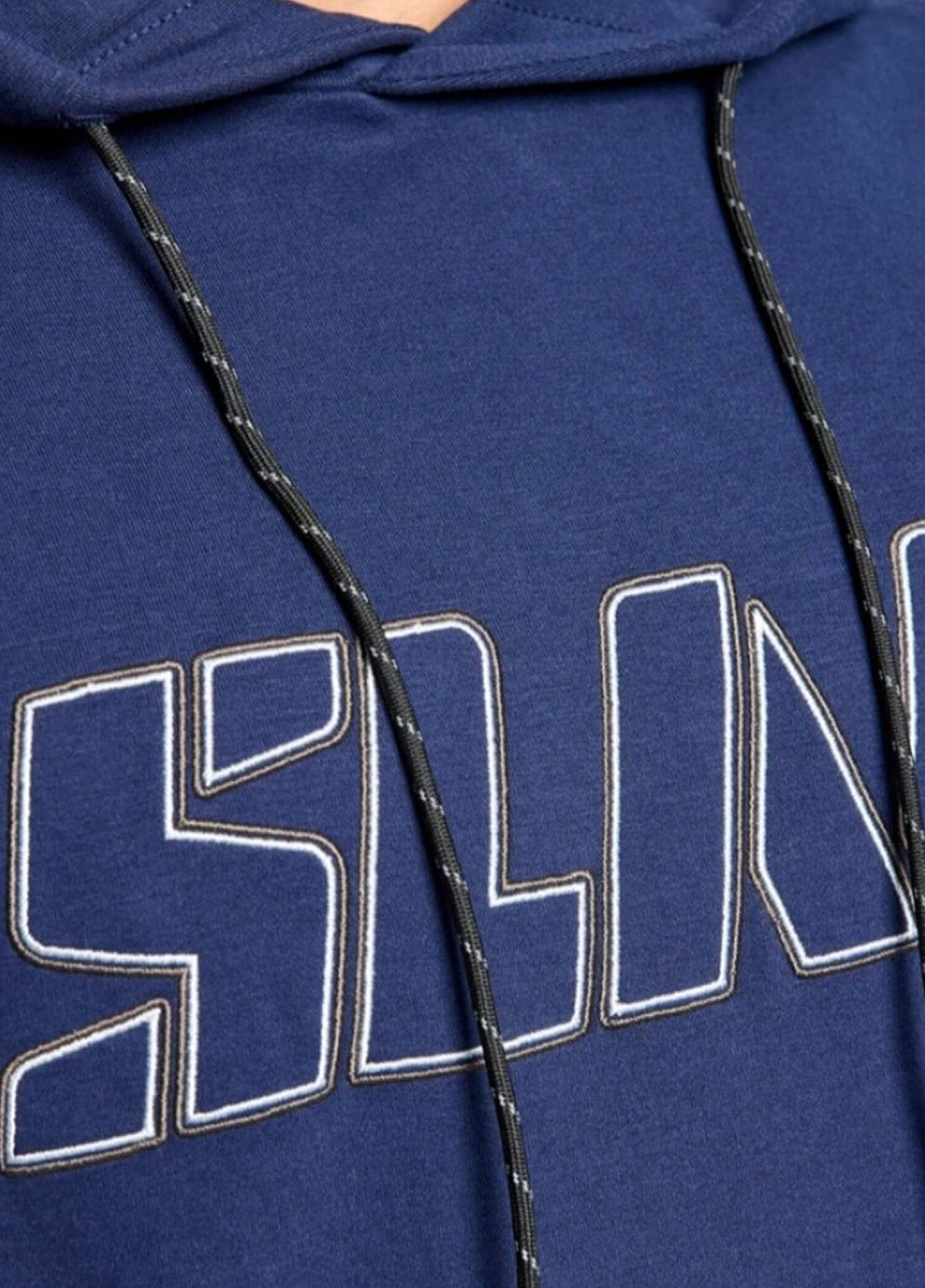 Slam Mavi Logo Detaylı Kapüşonulu Erkek Sweatshirt görsel 4