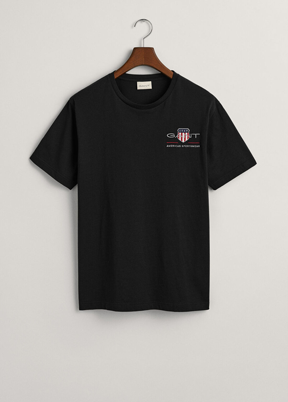 Gant Siyah Logolu Bisiklet Yaka Regular Fit Kısa Kollu Erkek T-shirt görsel 4