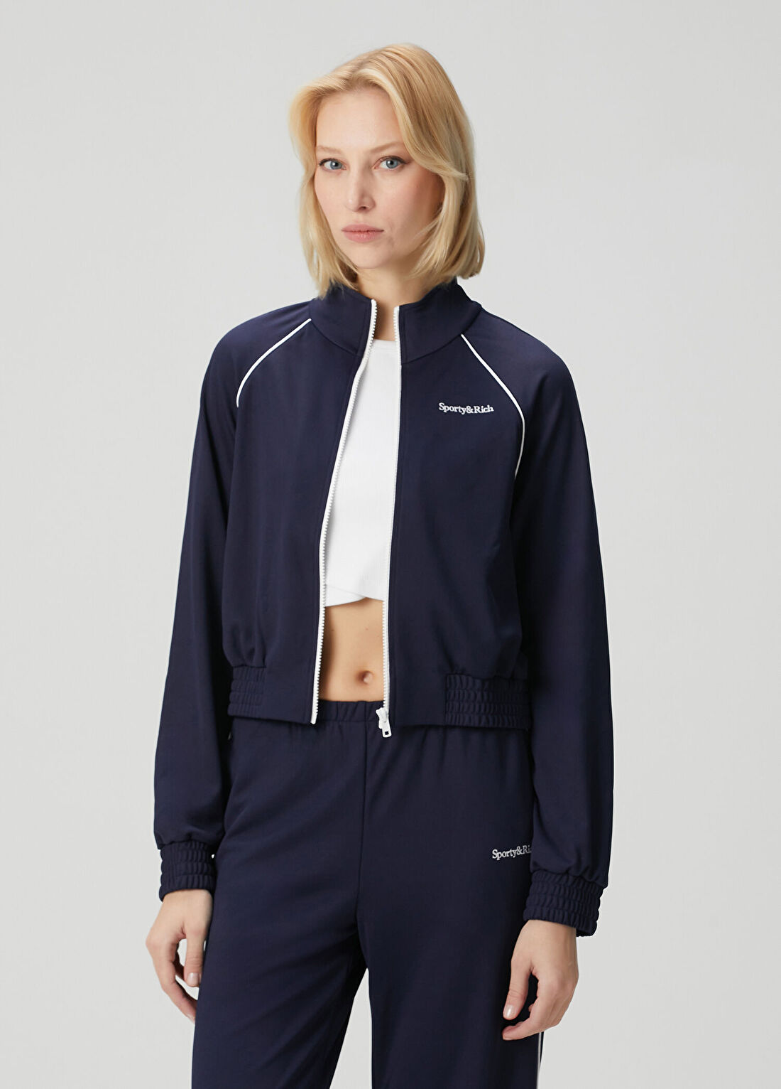 Sporty & Rich Lacivert Beyaz Ceket
