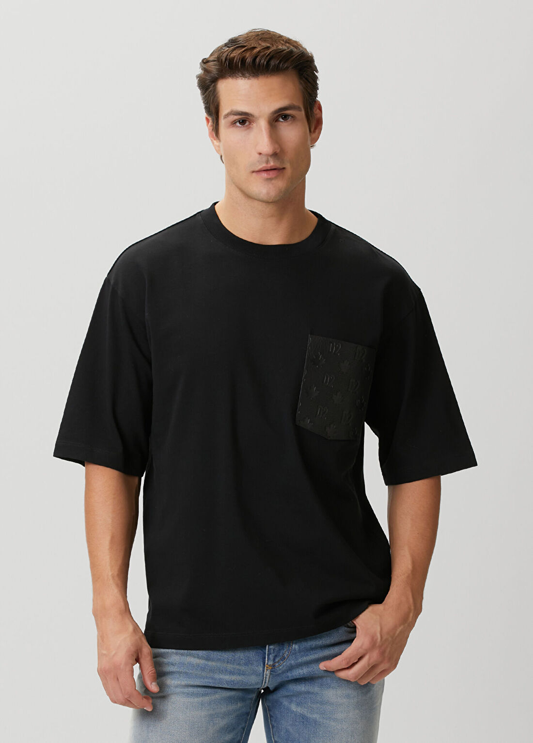 Dsquared2 Loose Fit Siyah Logo Detaylı T-shirt
