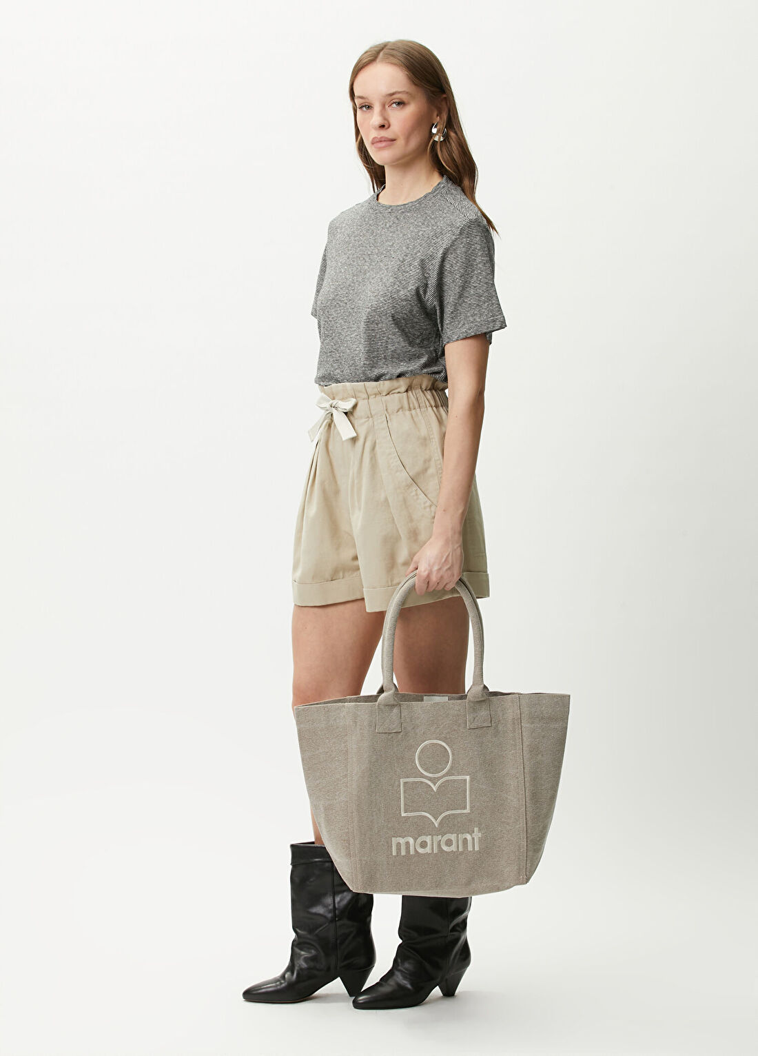 Isabel Marant Yenky Small Bej Kadın Plaj Çantası görsel 2