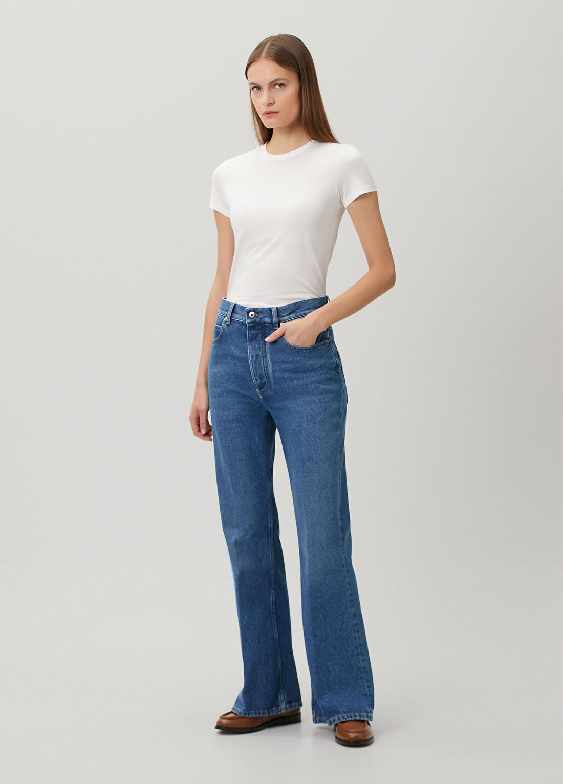 Bottega Veneta Mavi Flared Jean Pantolon