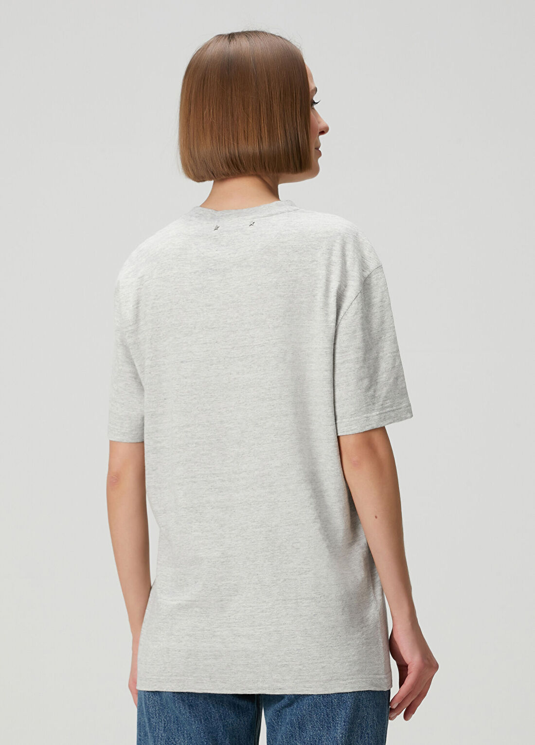 Golden Goose Gri Baskılı T-shirt görsel 4