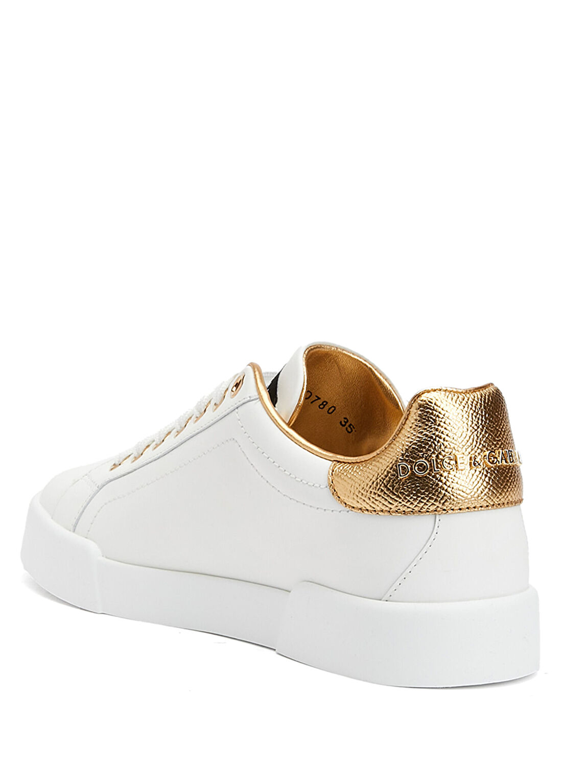 Dolce&Gabbana Portofino Beyaz Gold Kadın Deri Sneaker görsel 3