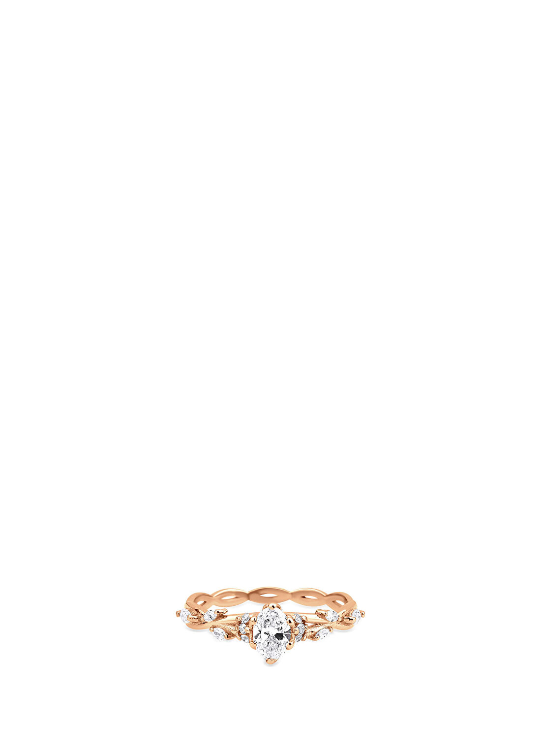 Mov Diamond Pırlanta Taşlı 14 Ayar Rose Altın Kadın Yüzük
