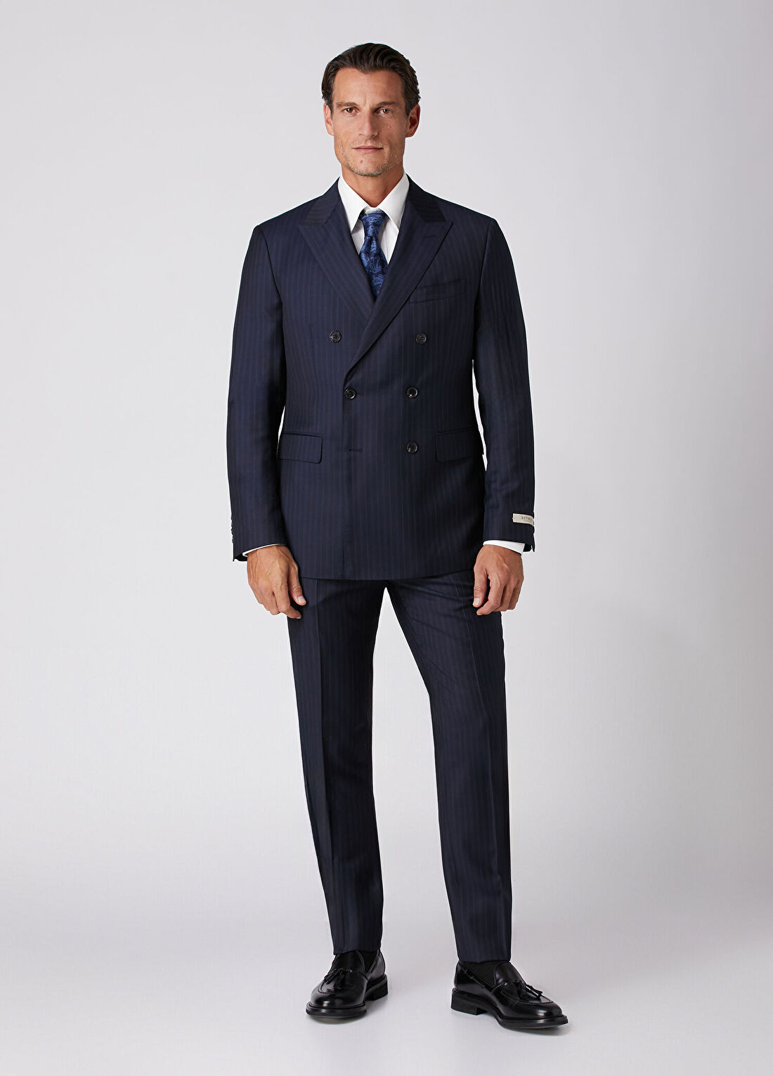 Beymen Collection Lacivert Çizgili Drop 8 Yün Takım