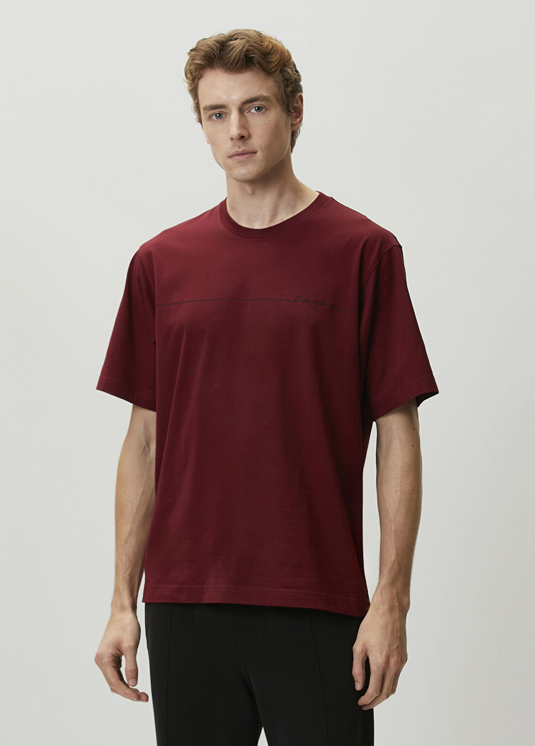 Dolce&Gabbana Bordo Logo Nakışlı T-shirt