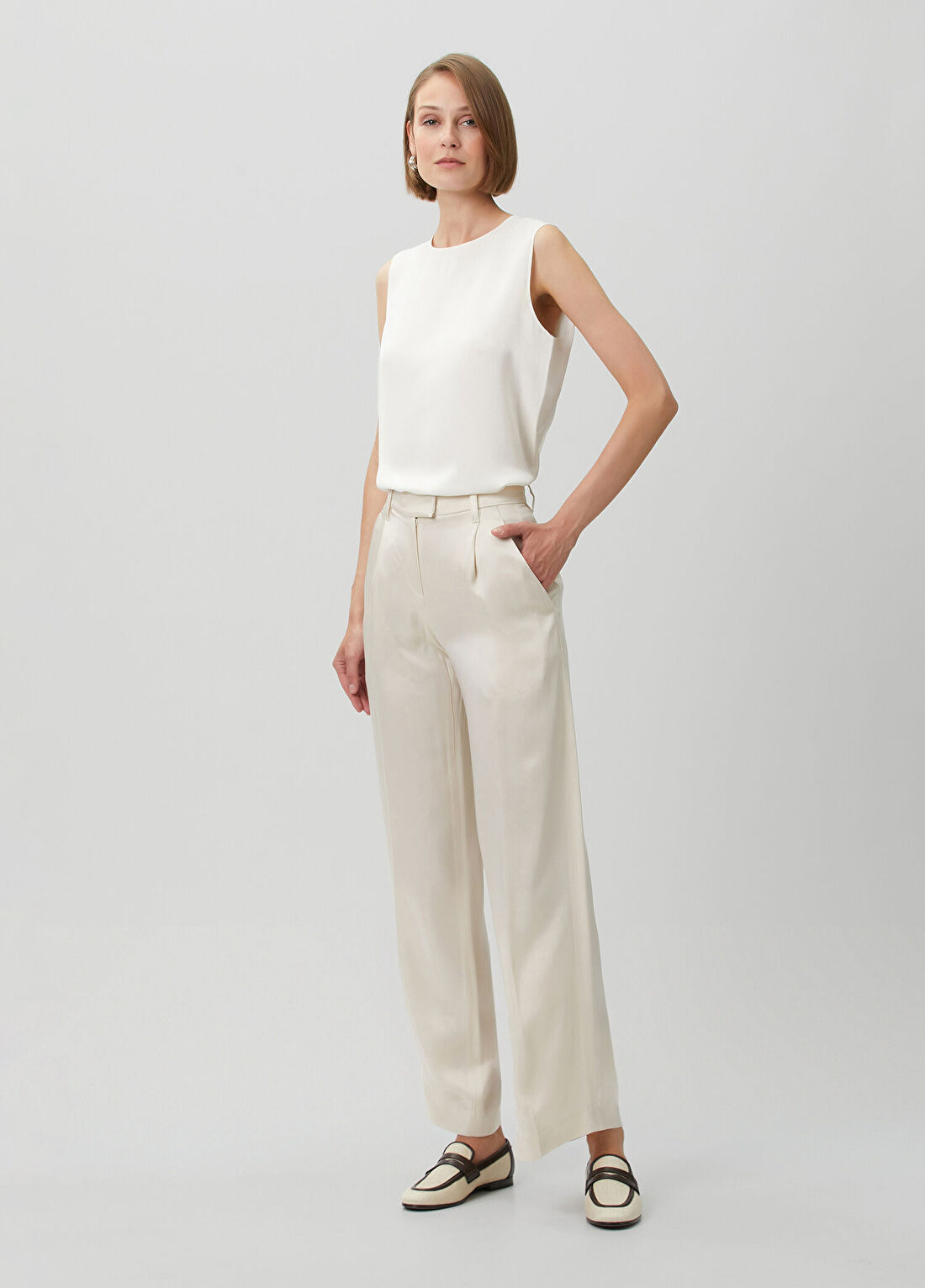 Brunello Cucinelli Krem Pantolon