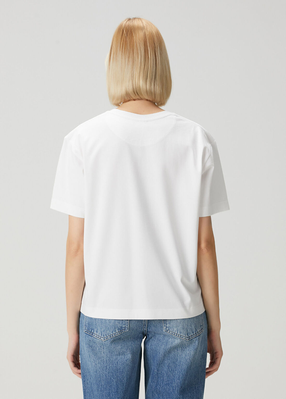 McQueen Beyaz Baskılı T-shirt görsel 4