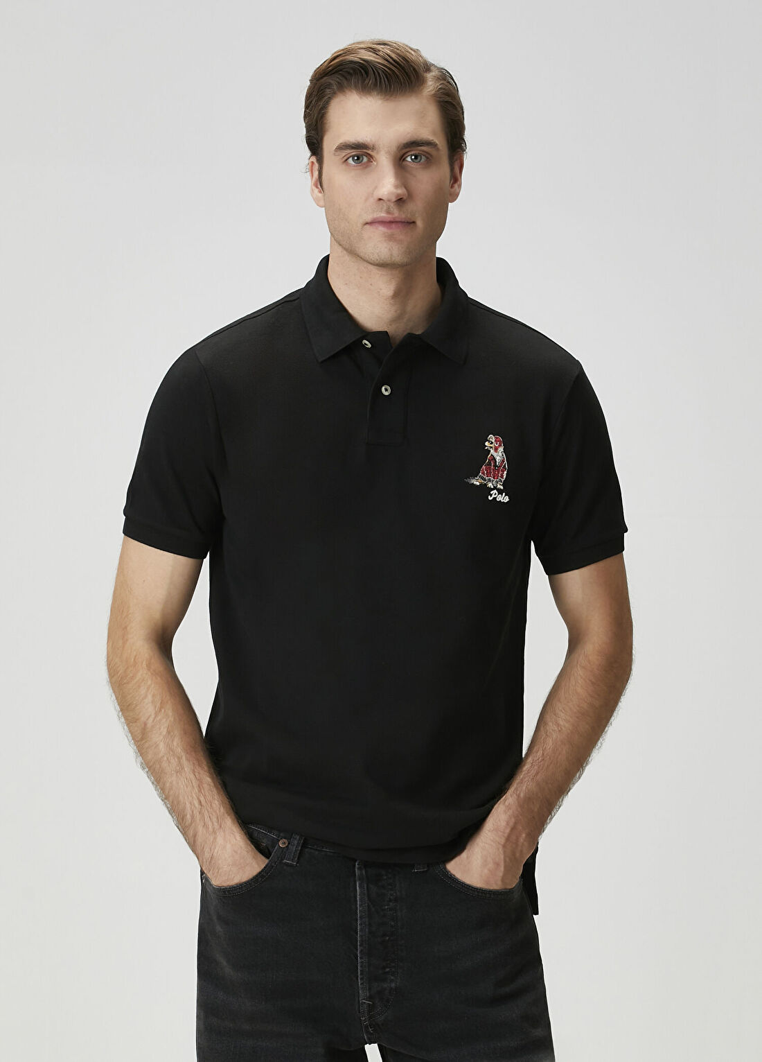 Polo Ralph Lauren Siyah Polo Yaka T-shirt görsel 2