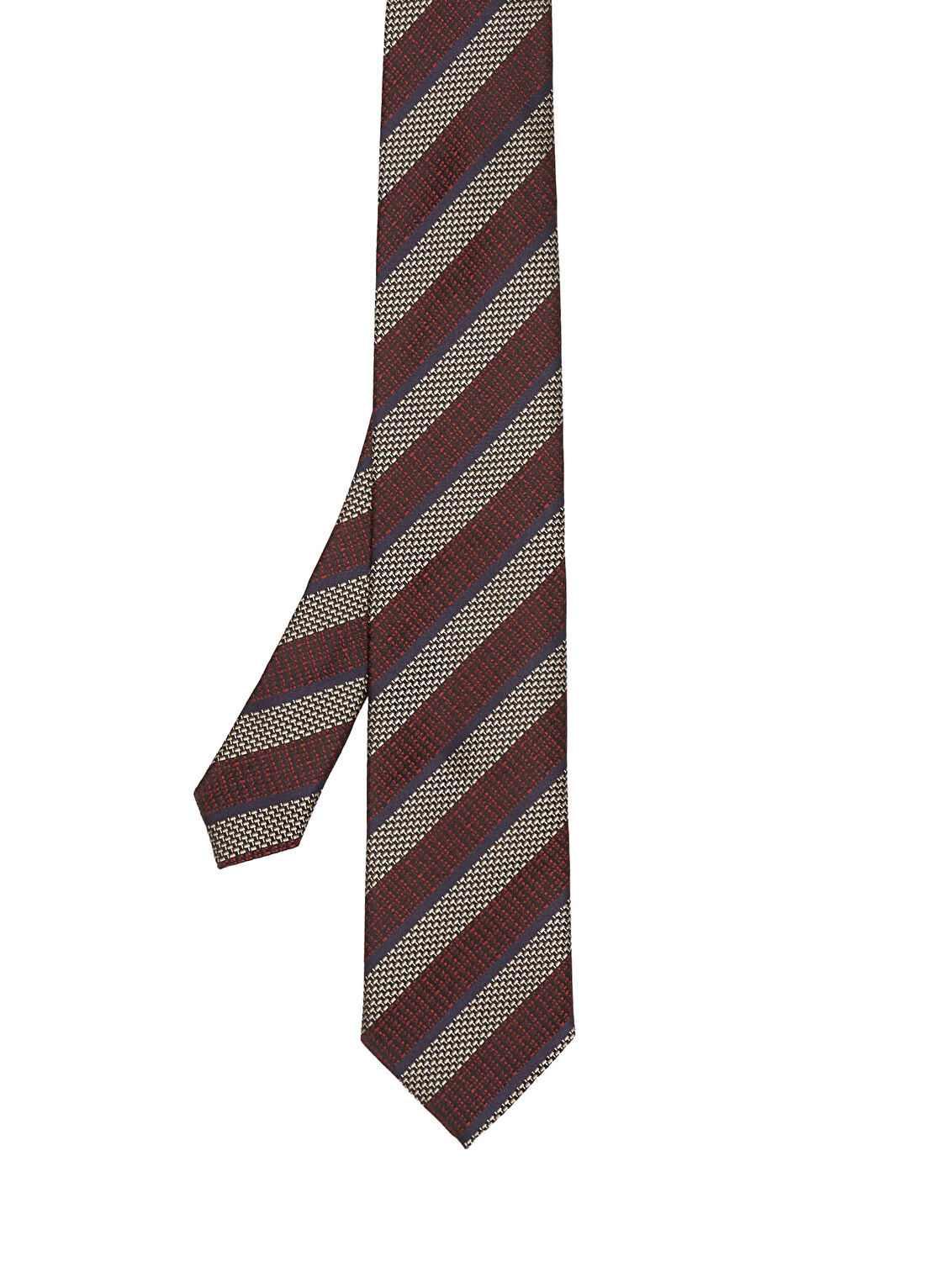 Zegna Kırmızı Bej İpek Kravat