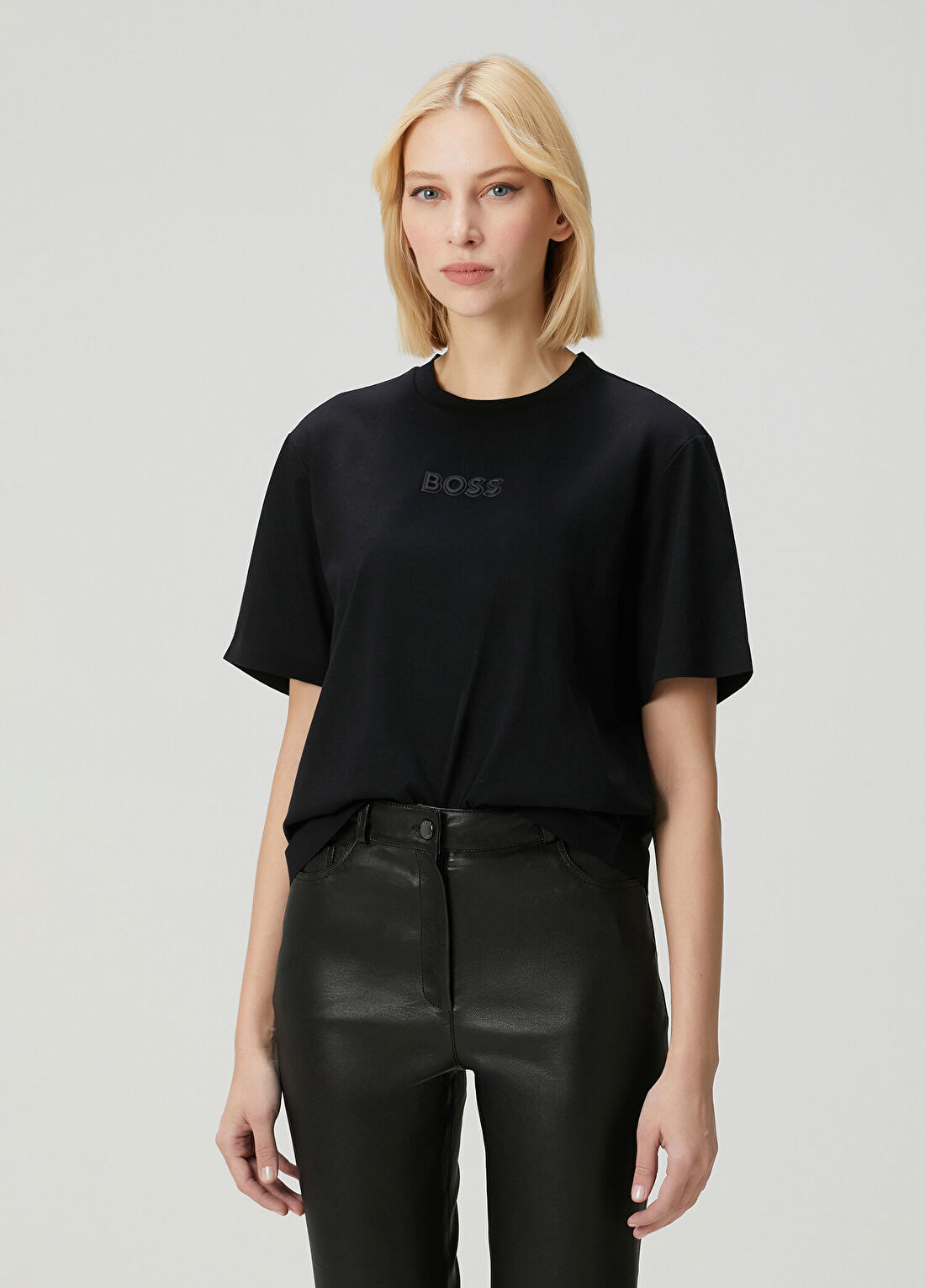 Boss Siyah Logolu T-shirt