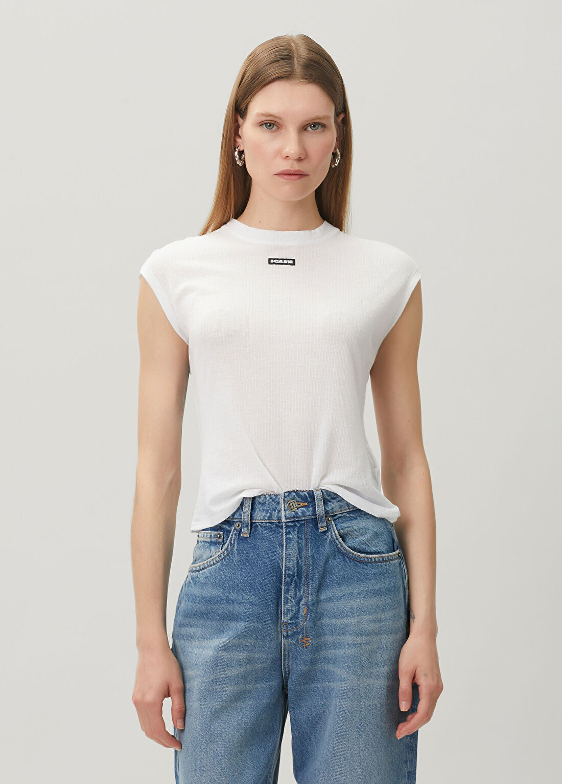 KSUBI Beyaz Kolsuz T-shirt