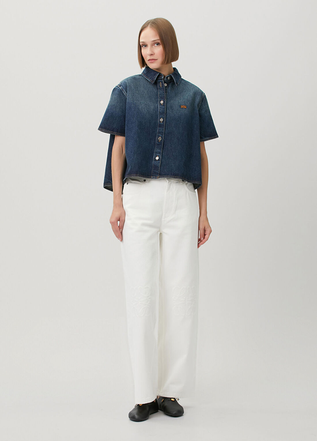 Loewe Beyaz Baggy Jean Pantolon