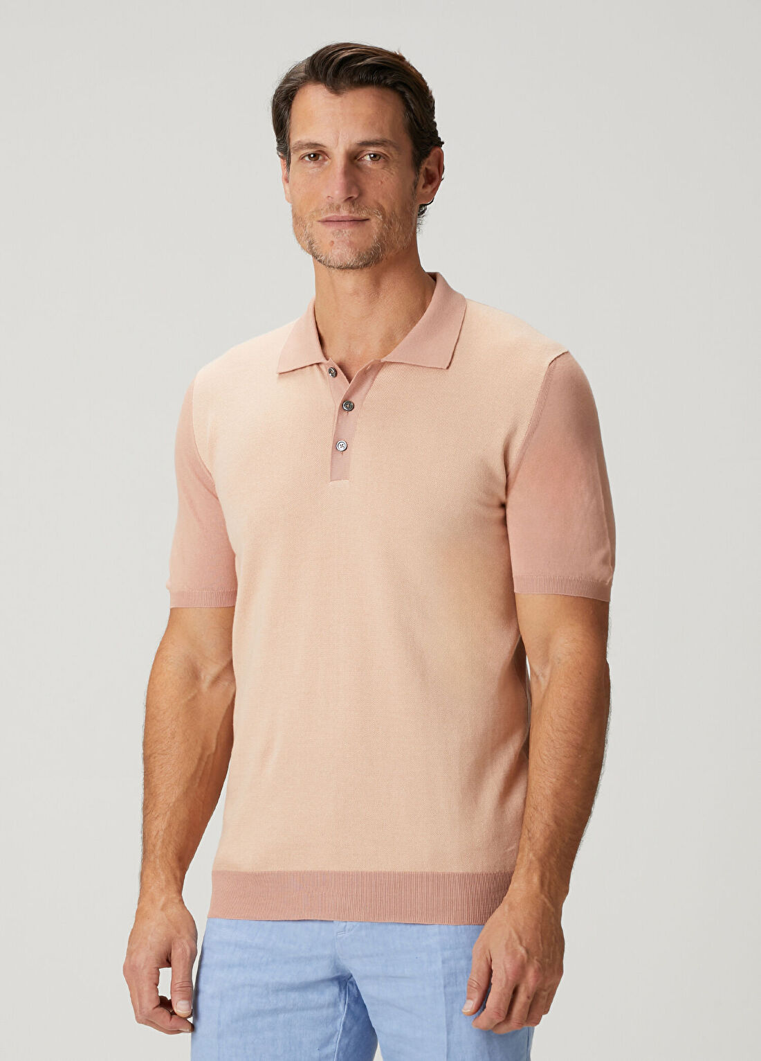 Kiton Pembe Polo Yaka T-shirt görsel 3