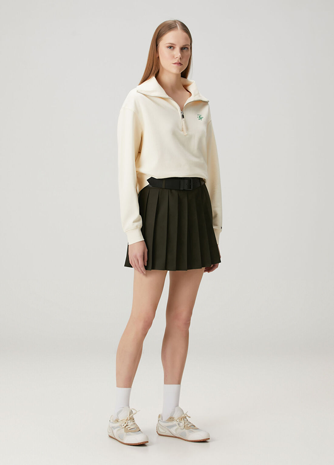 Tommy Hilfiger Krem Sweatshirt görsel 2