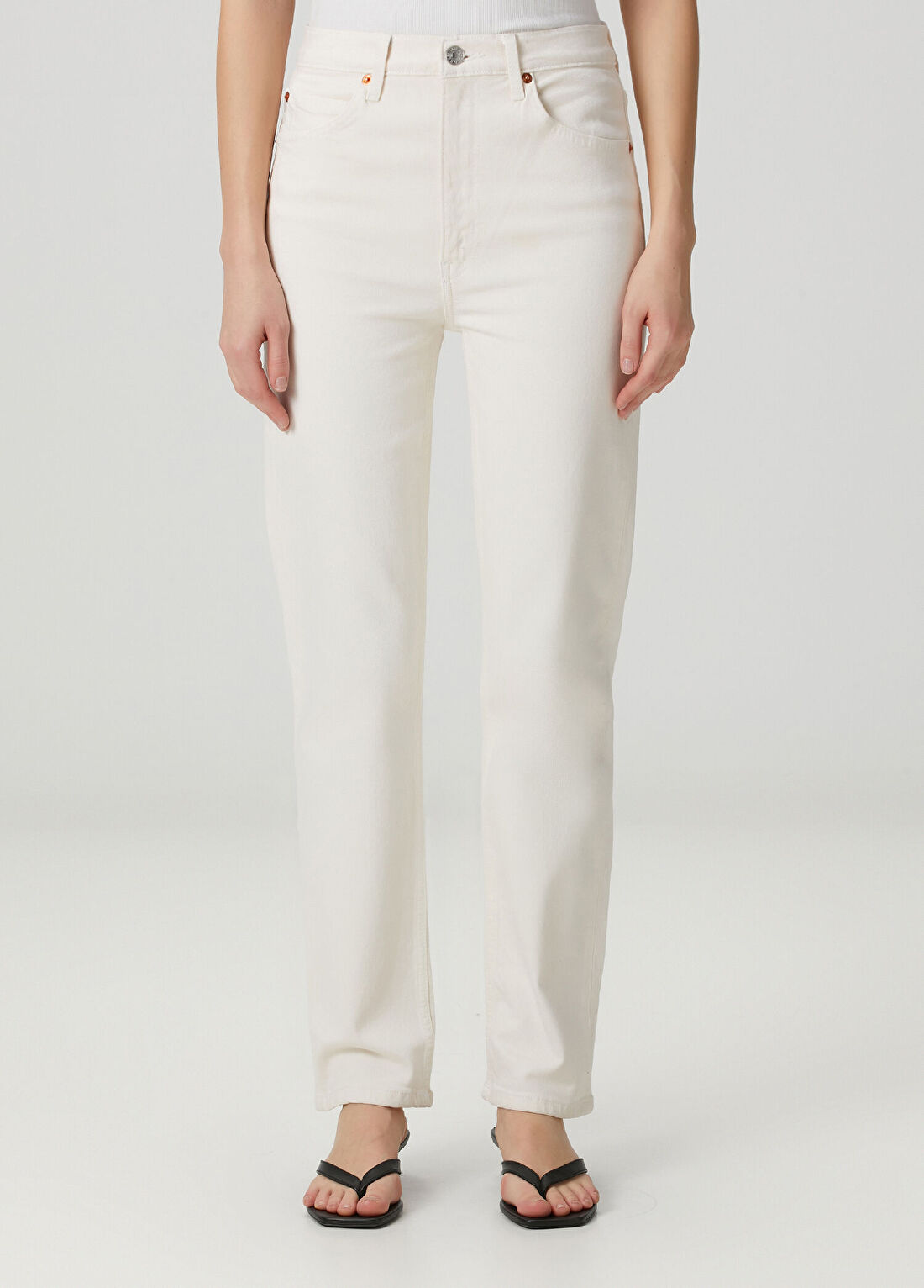Re/Done 70s Krem Jean Pantolon görsel 2