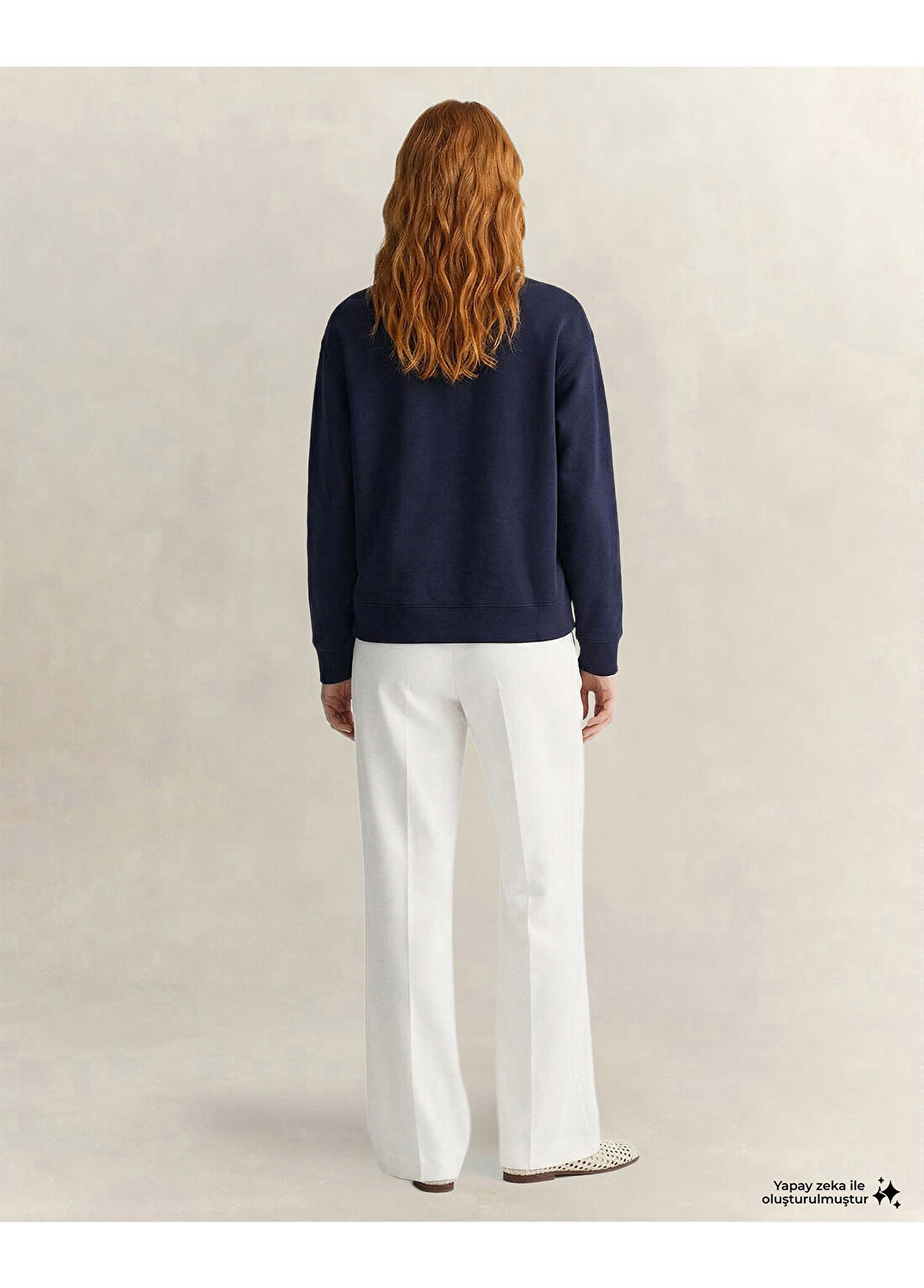 Gant Lacivert Yarım Fermuarlı Kadın Sweatshirt görsel 2